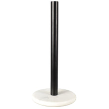Avery Metal with Non Slip Weighted Marble Base Paper Towel Holder, White/Black