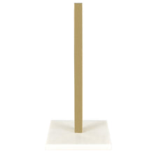 Jules Glam Square Metal Weighted Marble Base Paper Towel Holder, Gold/White