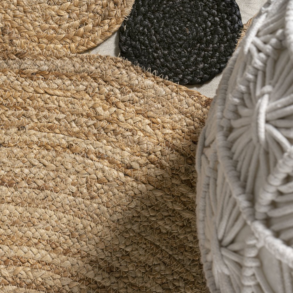 Ayana Two Tone Jute Hippy Circle Area Rug