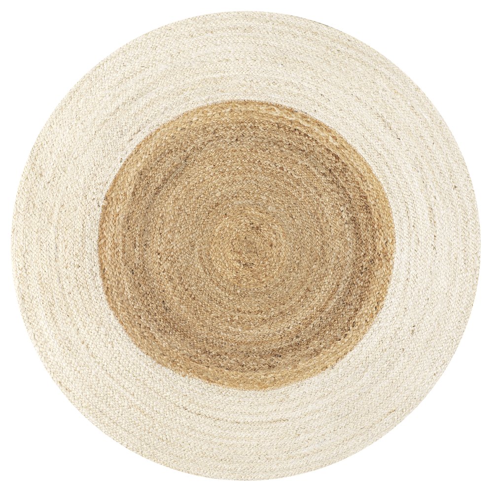 Oceana Two Tone Boho Jute Circle Area Rug