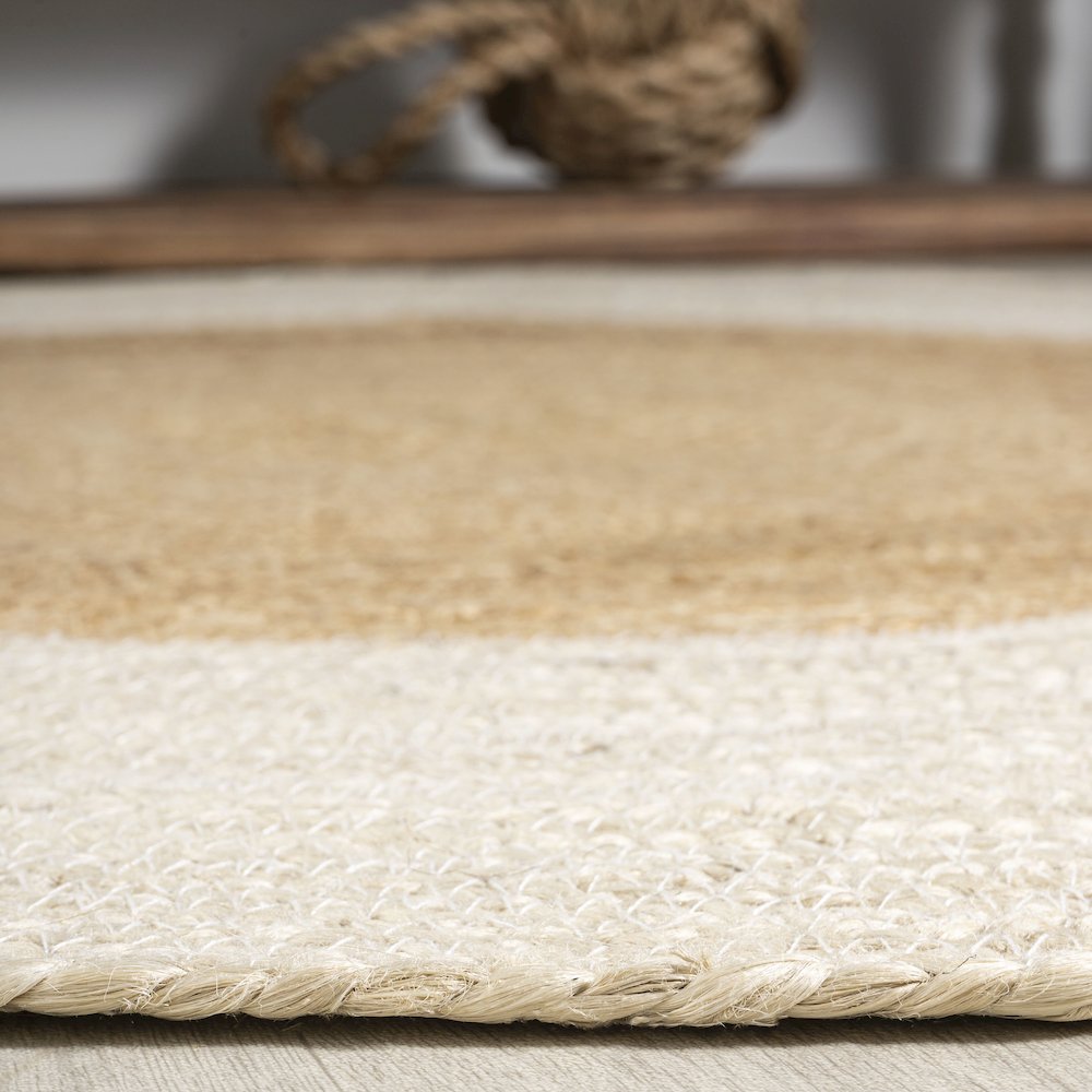 Oceana Two Tone Boho Jute Circle Area Rug