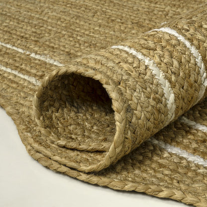 Seaside Cottage Scallop Edge Jute Natural/White 3 ft. x 5 ft. Area Rug