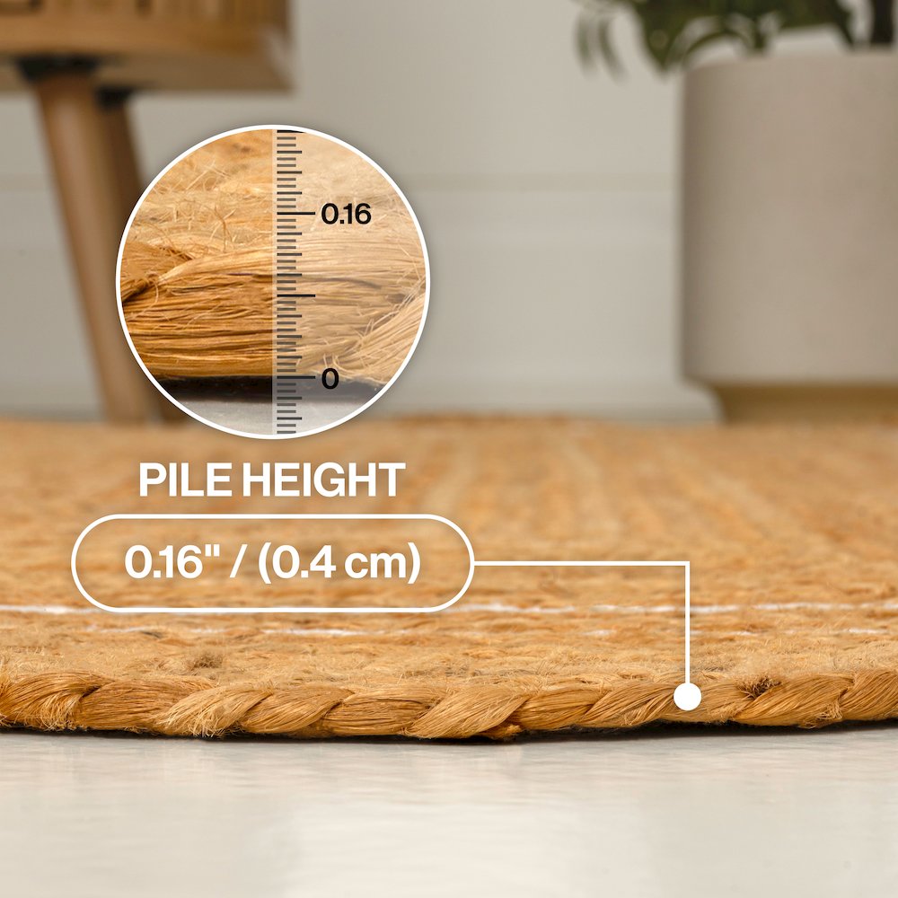 Seaside Cottage Scallop Edge Jute Natural/White 3 ft. x 5 ft. Area Rug