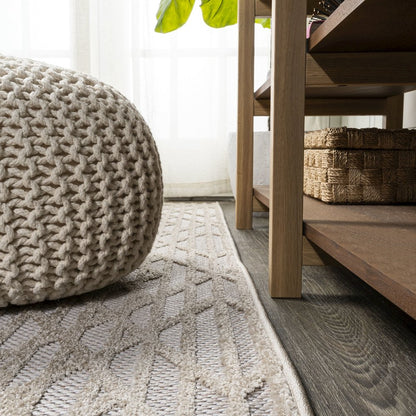 Ararat High-Low Pile Moroccan Diamond Modern Indoor/Outdoor Area Rug