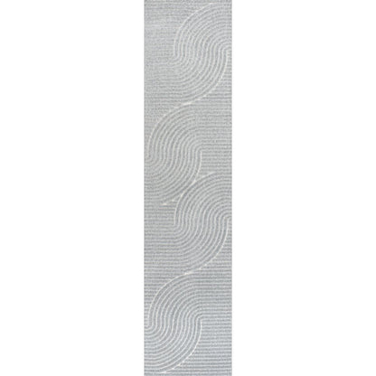 Hallie High-Low Minimalist Curve Geometric Indoor/Outdoor Runner Rug