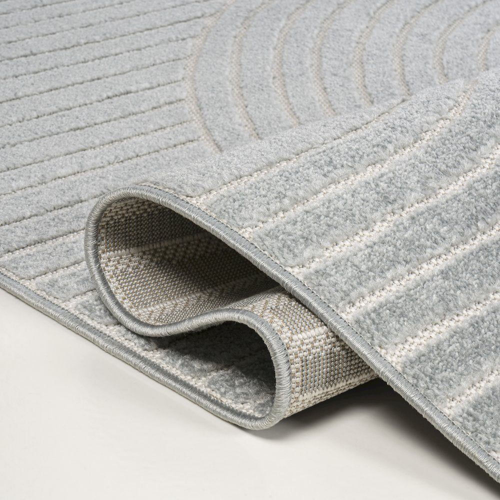 Hallie High-Low Minimalist Curve Geometric Indoor/Outdoor Runner Rug