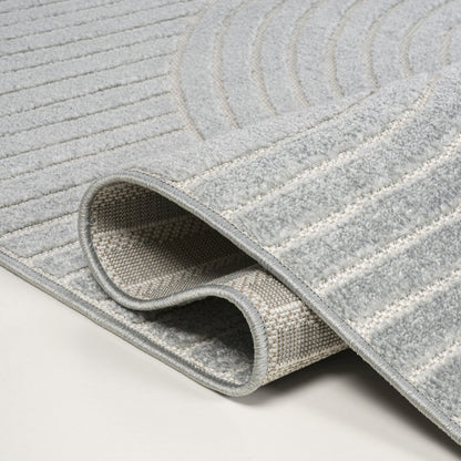 Hallie High-Low Minimalist Curve Geometric Indoor/Outdoor Runner Rug