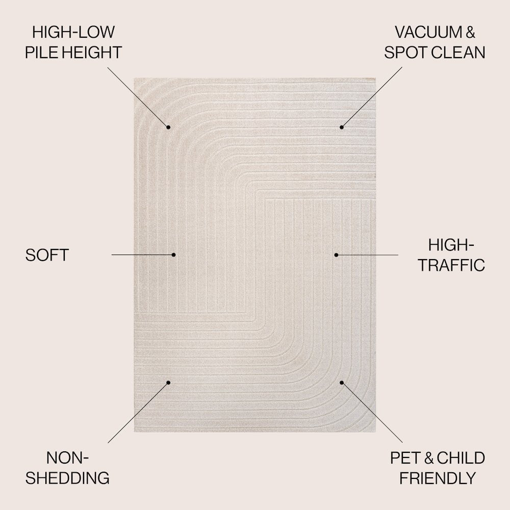 Odense High-Low Minimalist Angle GeometricIndoor/Outdoor  Rug