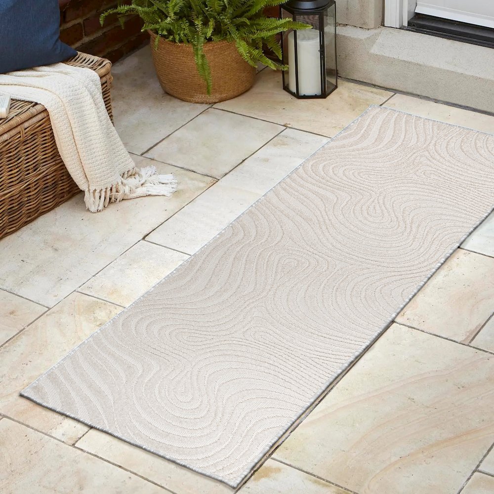 Maribo High-Low Abstract Groovy StripedIndoor/Outdoor Runner Rug
