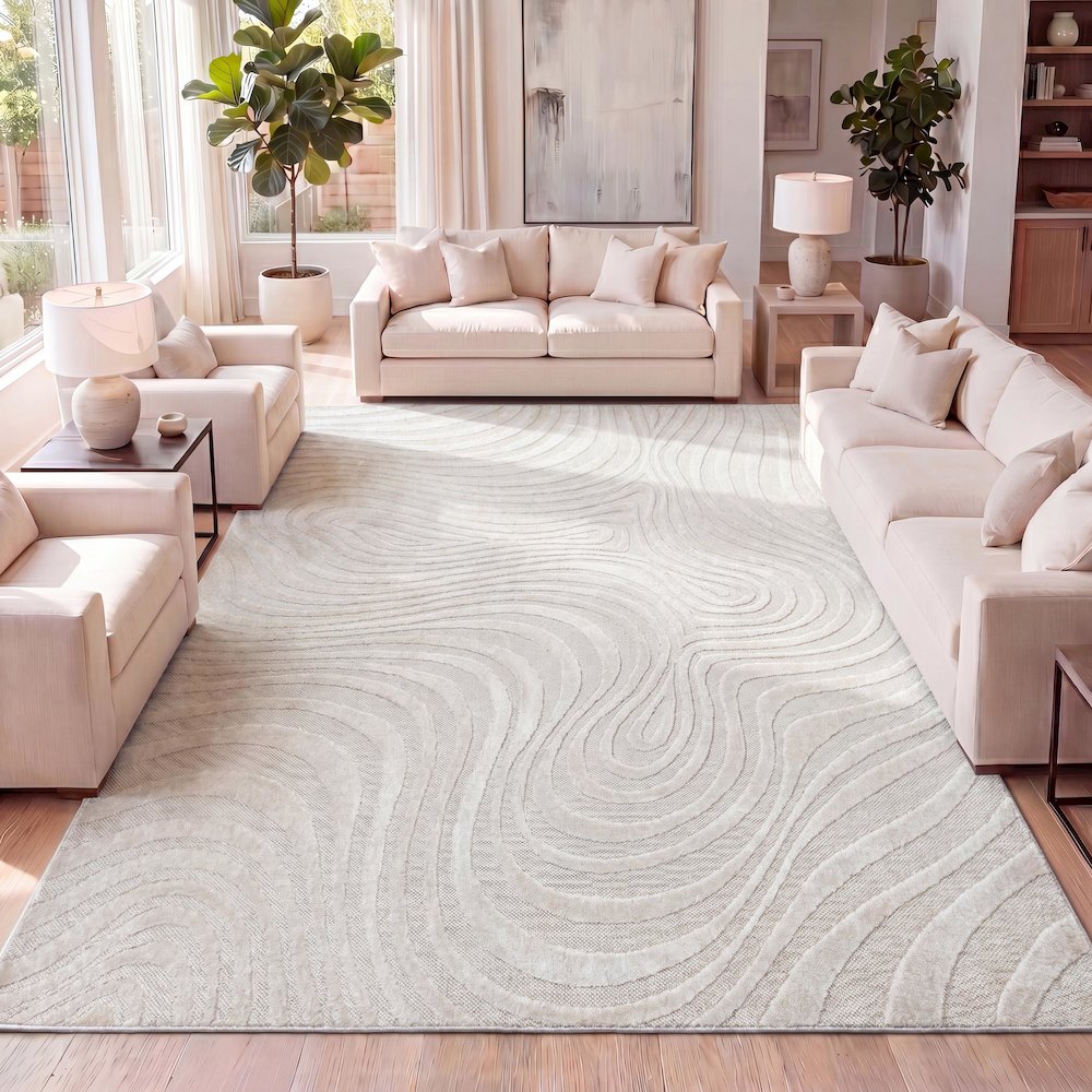Maribo Abstract Groovy Striped Area Rug