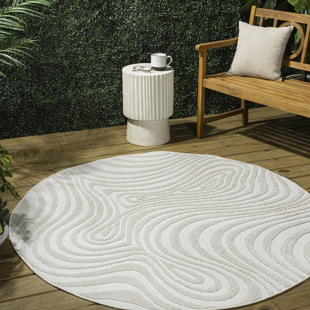 Maribo High-Low Abstract Groovy Striped  Indoor/Outdoor  Rug