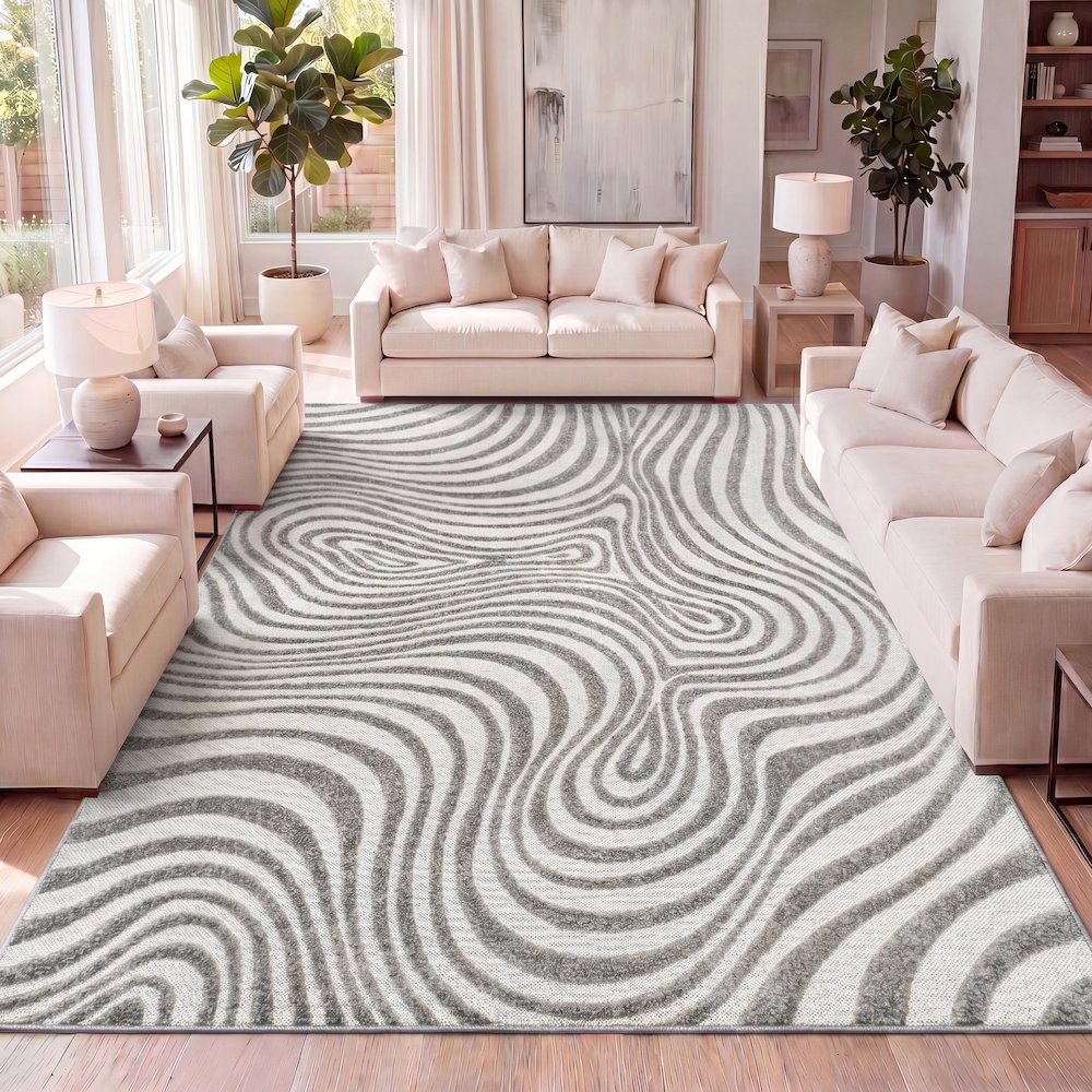 Maribo Abstract Groovy Striped Area Rug