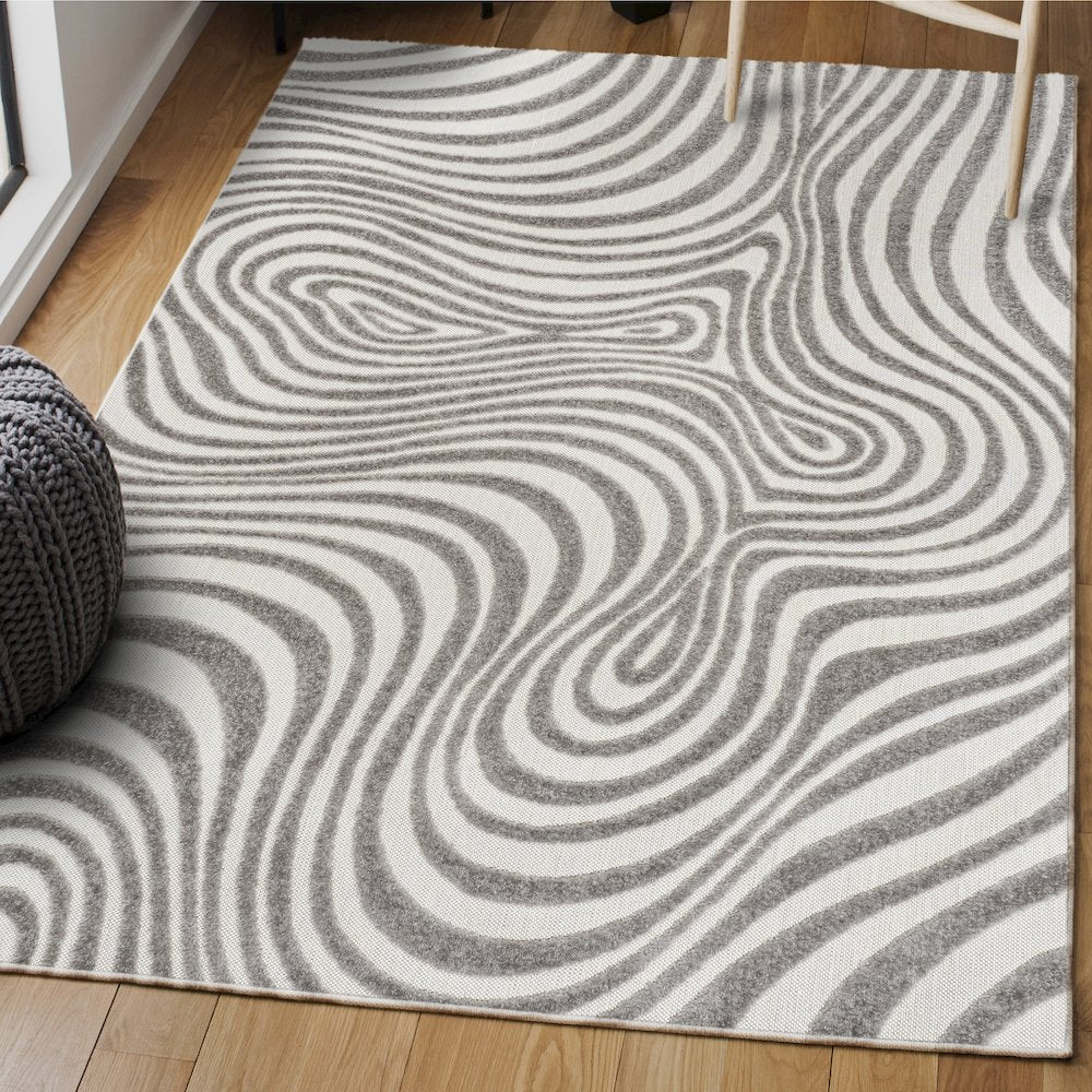 Maribo High-Low Abstract Groovy StripedIndoor/Outdoor  Rug