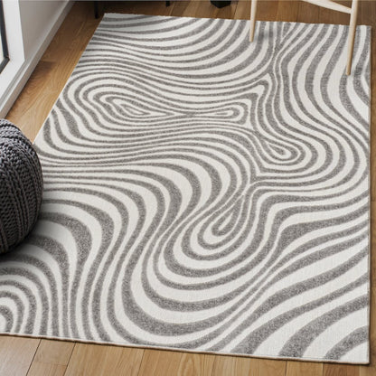 Maribo High-Low Abstract Groovy StripedIndoor/Outdoor  Rug