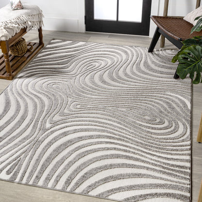 Maribo High-Low Abstract Groovy StripedIndoor/Outdoor  Rug