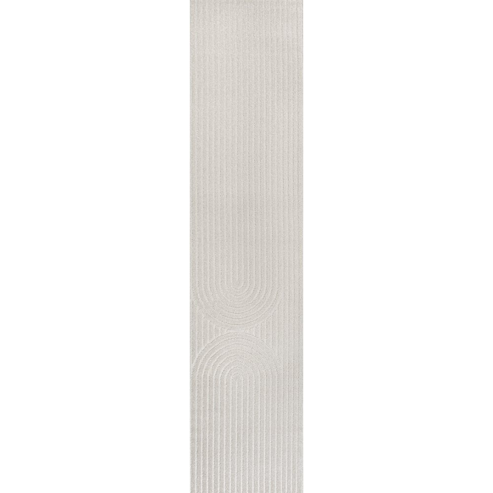 Sofia High-Low MidCentury Modern Arch Stripe Two-Tone Indoor/Outdoor Runner Rug