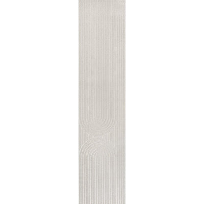 Sofia High-Low MidCentury Modern Arch Stripe Two-Tone Indoor/Outdoor Runner Rug