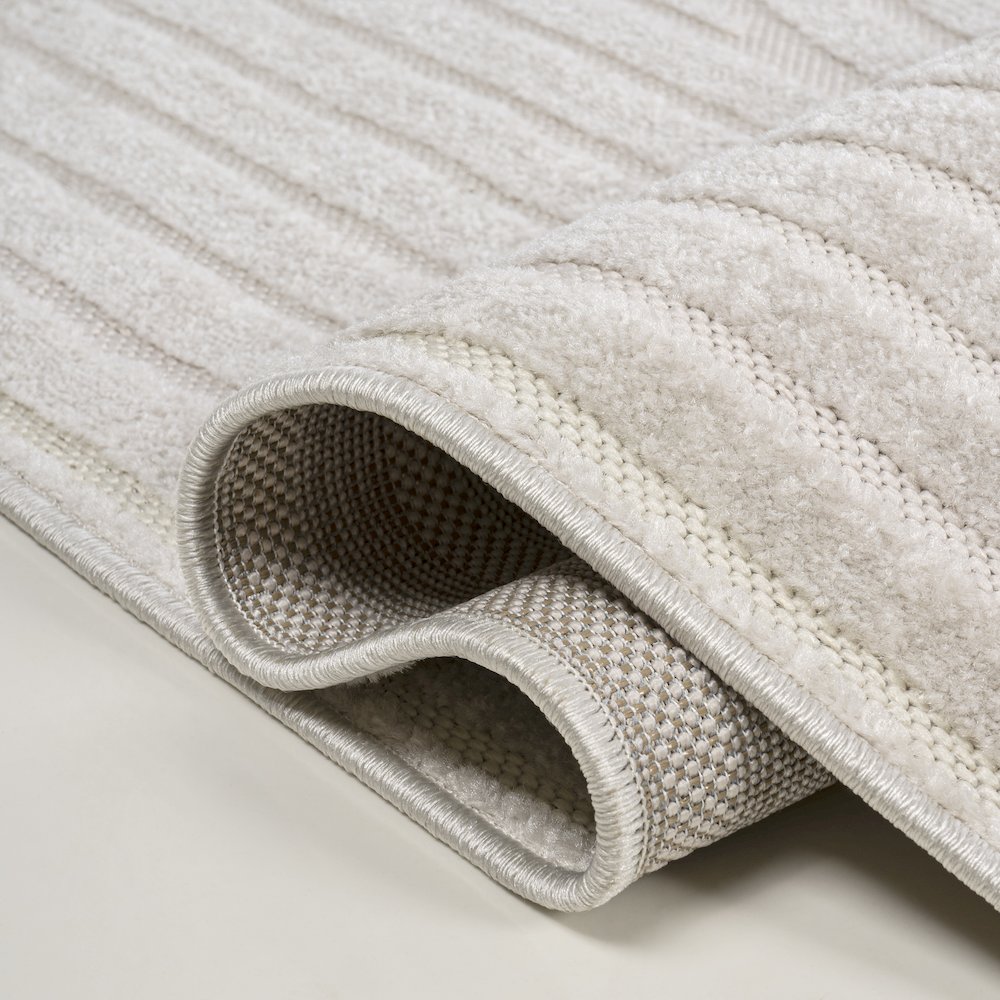 Sofia High-Low MidCentury Modern Arch Stripe Two-Tone Indoor/Outdoor Runner Rug
