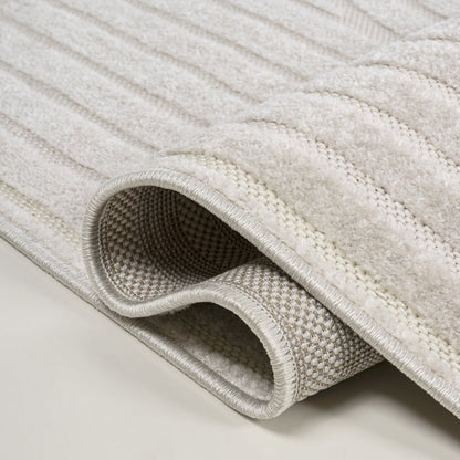 Sofia High-Low MidCentury Modern Arch Stripe Two-Tone Indoor/Outdoor Runner Rug