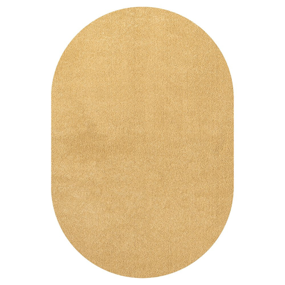 Haze Solid Low Pile Area Rug Mustard