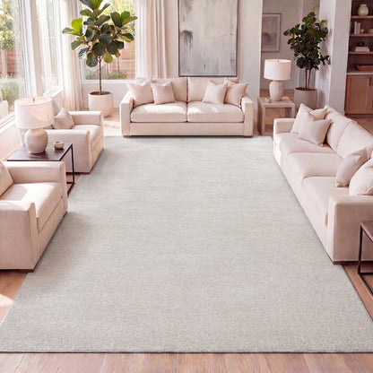 Haze Solid Low Pile Area Rug Ivory