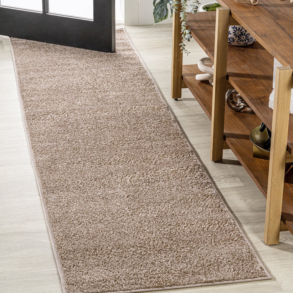 Haze Solid Low Pile Area Rug Beige