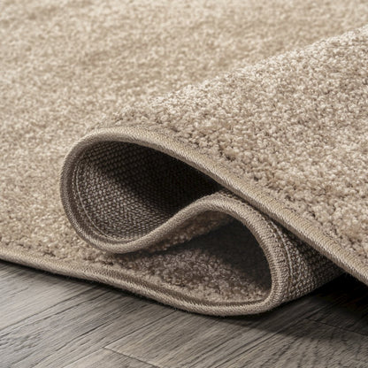 Haze Solid Low Pile Area Rug Beige