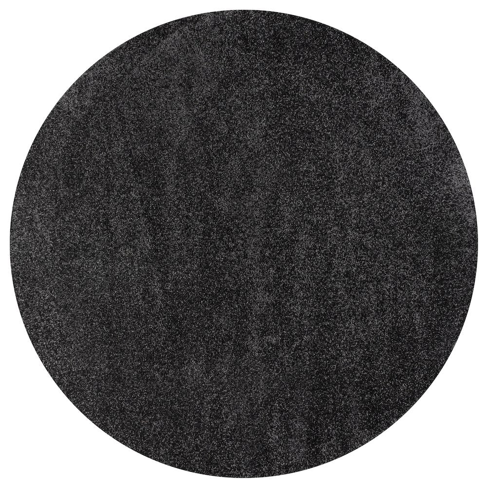 Haze Solid Low Pile Area Rug Black