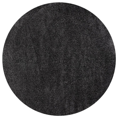 Haze Solid Low Pile Area Rug Black