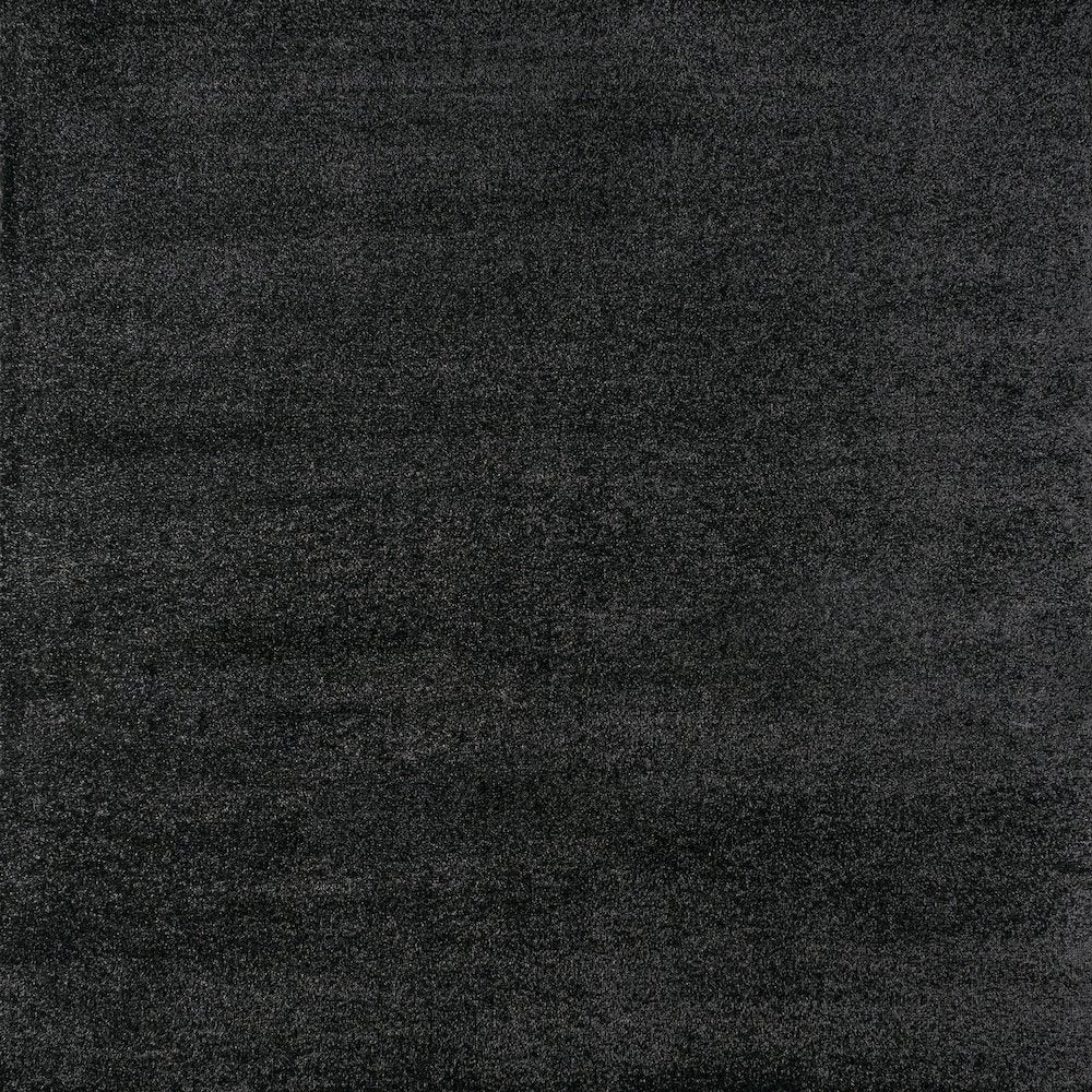 Haze Solid Low Pile Area Rug Black