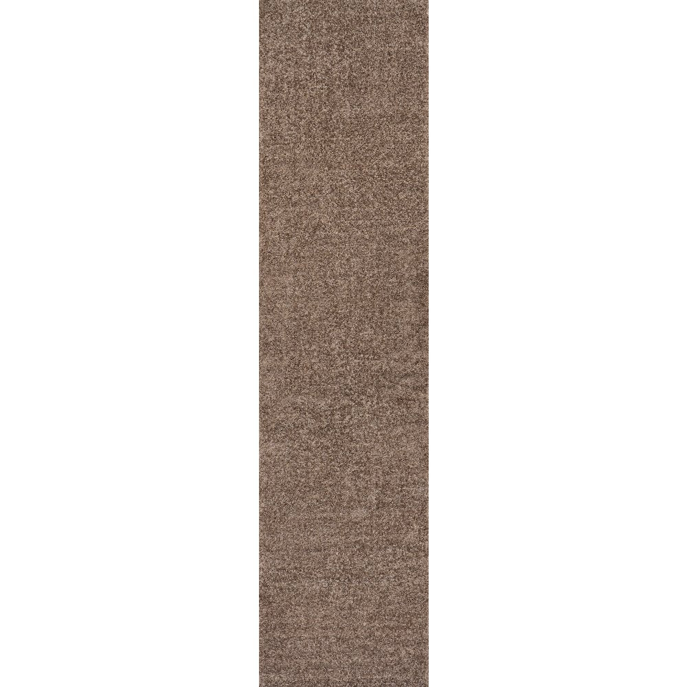 Haze Solid Low Pile Area Rug Brown
