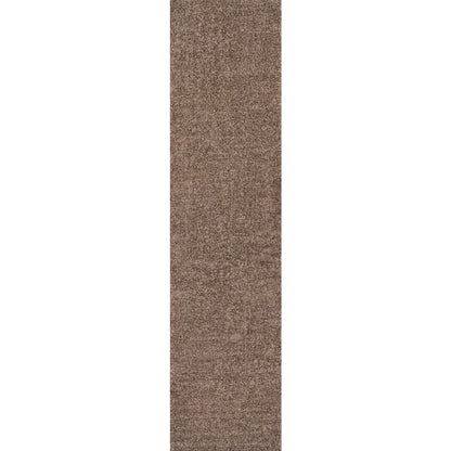 Haze Solid Low Pile Area Rug Brown