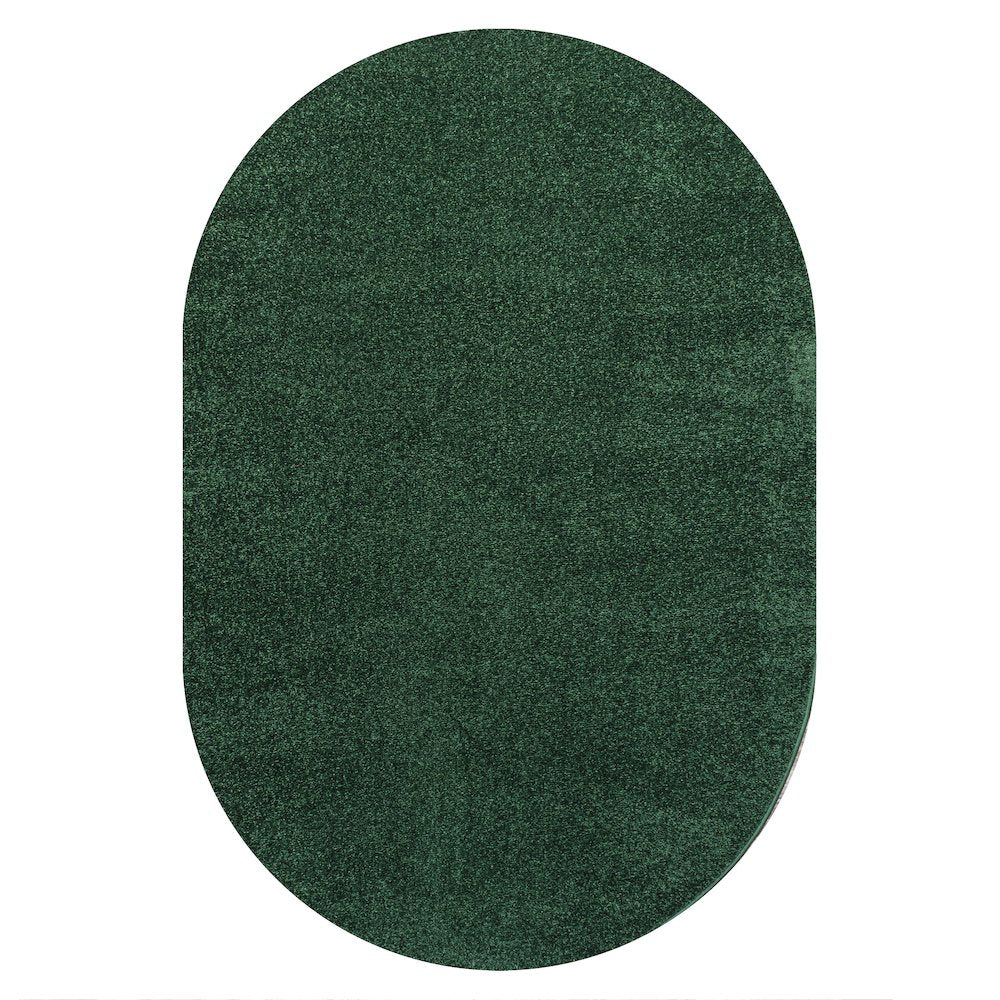 Haze Solid Low Pile Area Rug Emerald