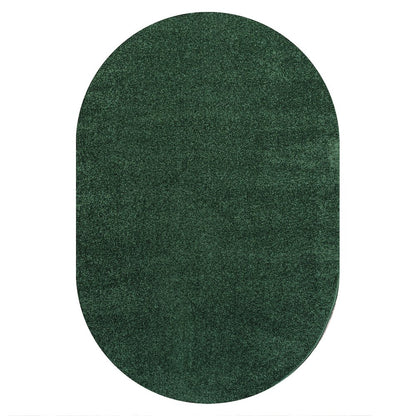 Haze Solid Low Pile Area Rug Emerald