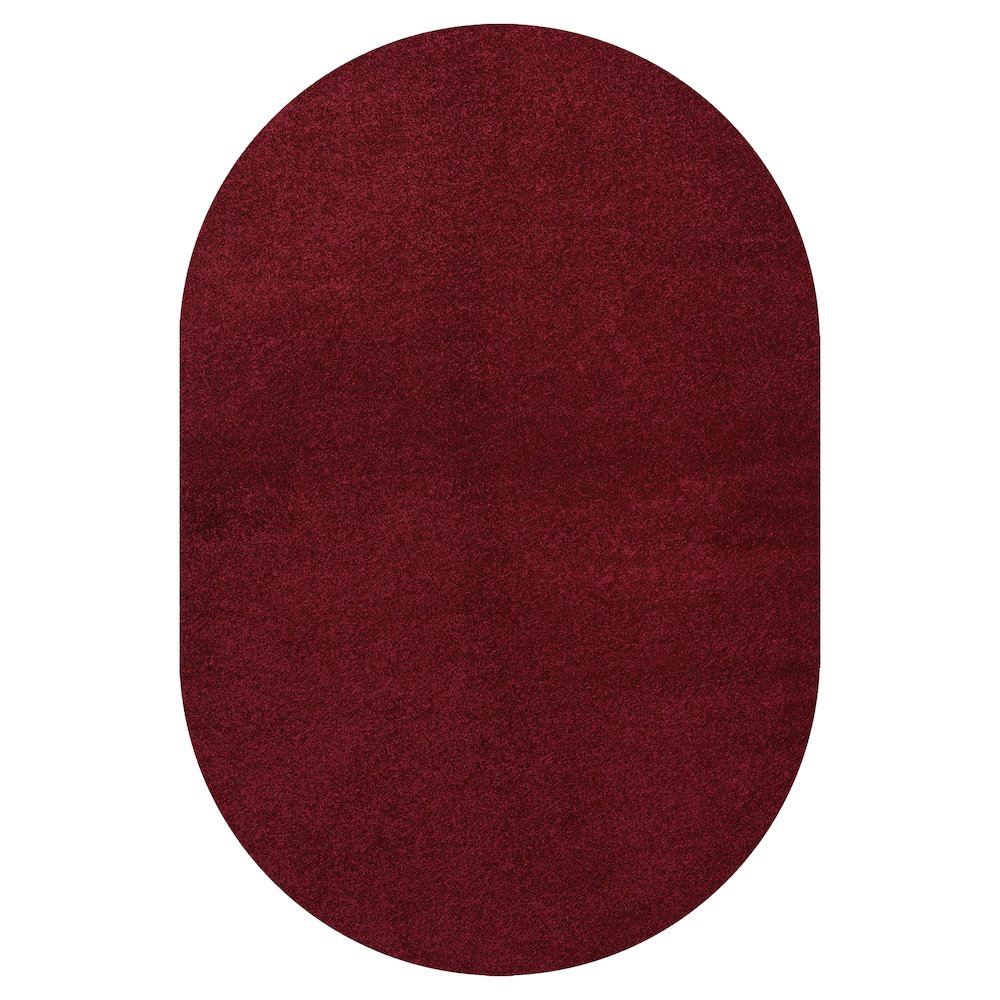 Haze Solid Low Pile Area Rug Dark Red