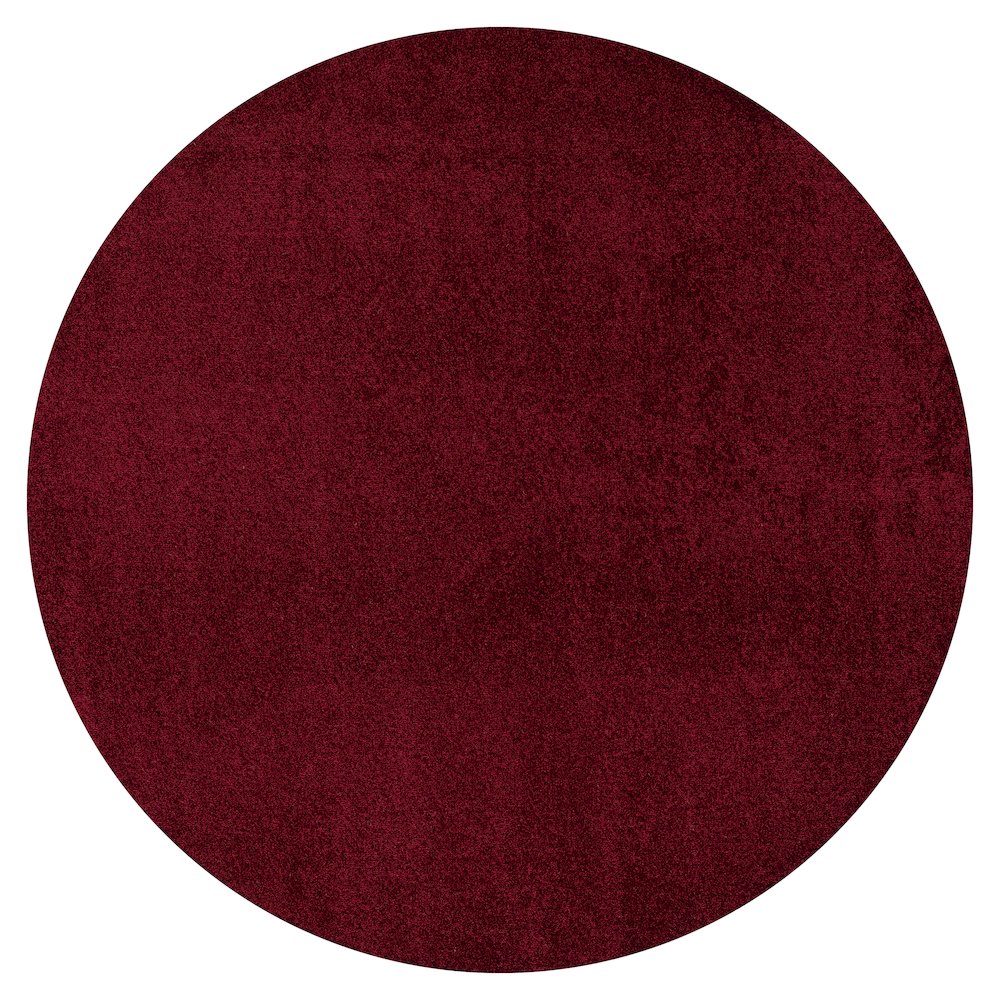 Haze Solid Low Pile Area Rug Dark Red