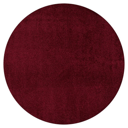 Haze Solid Low Pile Area Rug Dark Red