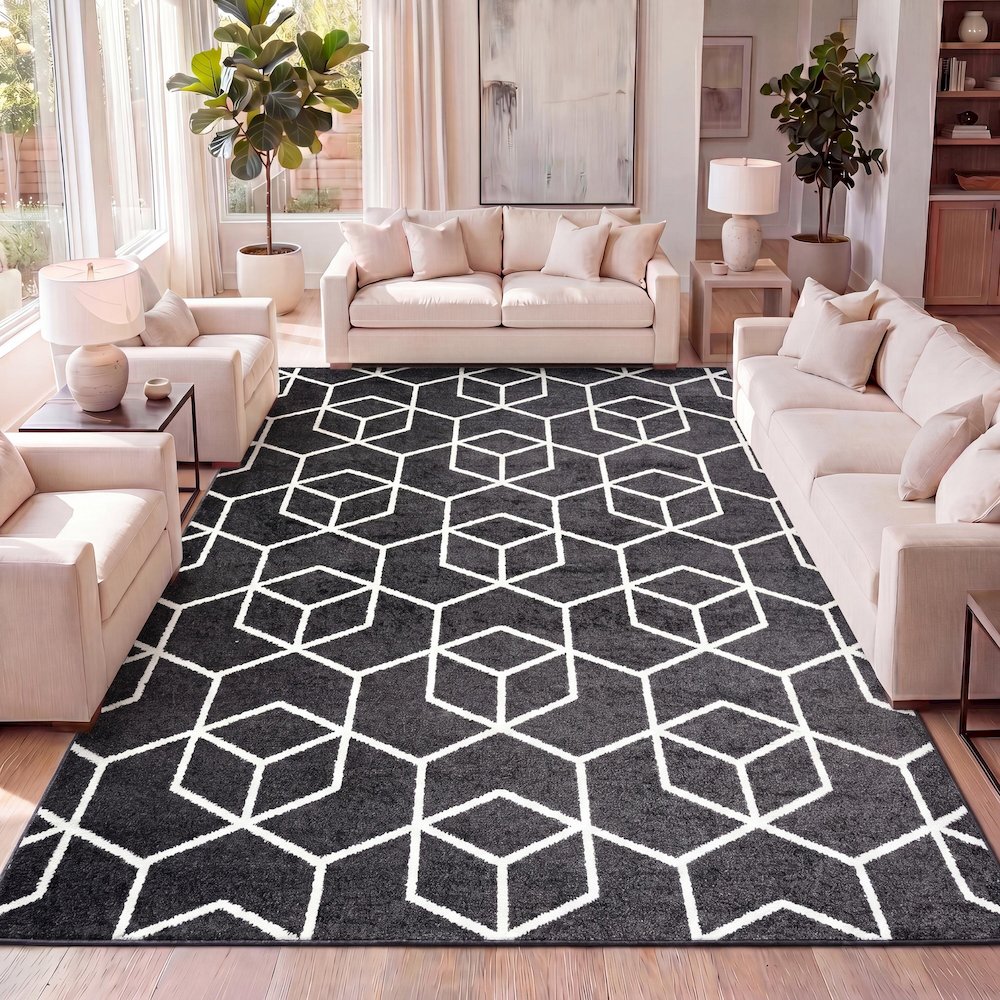 Tumbling Blocks Modern Geometric Area Rug