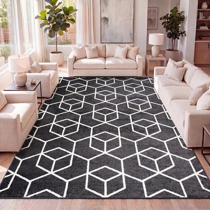 Tumbling Blocks Modern Geometric Area Rug