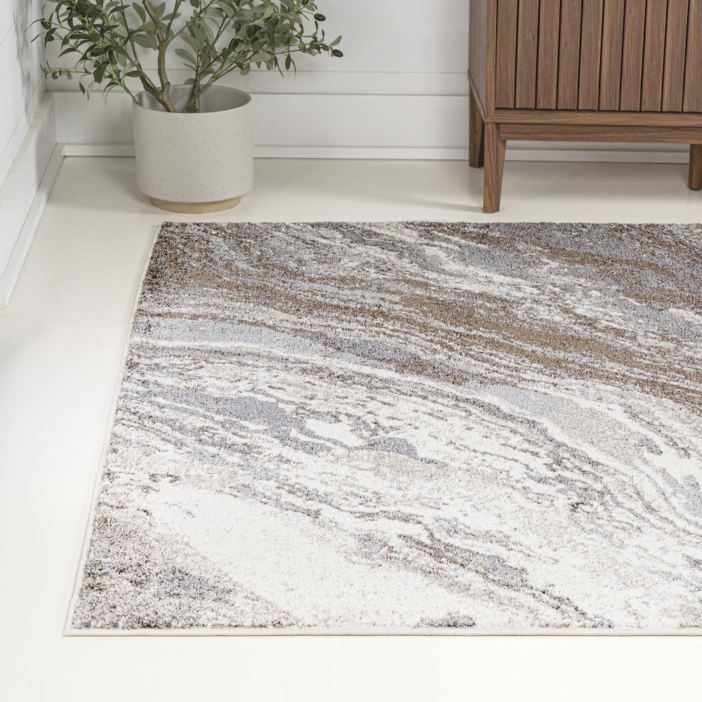 Haze Solid Low Pile Area Rug Beige