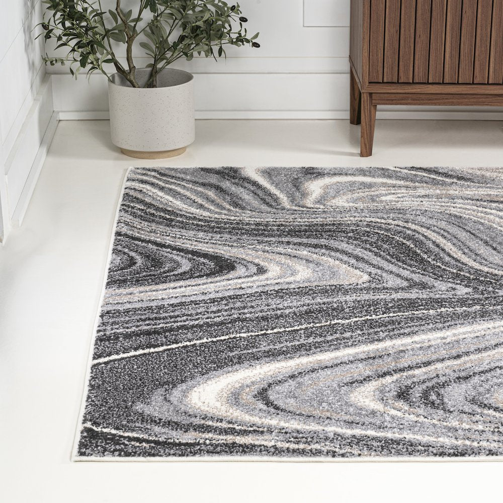 Haze Solid Low Pile Area Rug Beige