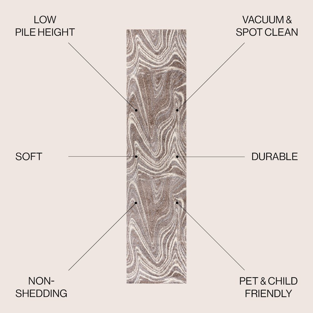 Eleni Contemporary Glam Abstract Marble Area Rug