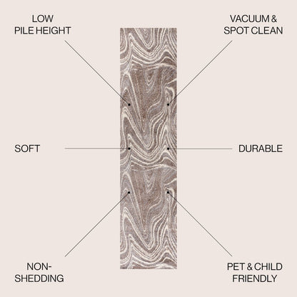Eleni Contemporary Glam Abstract Marble Area Rug