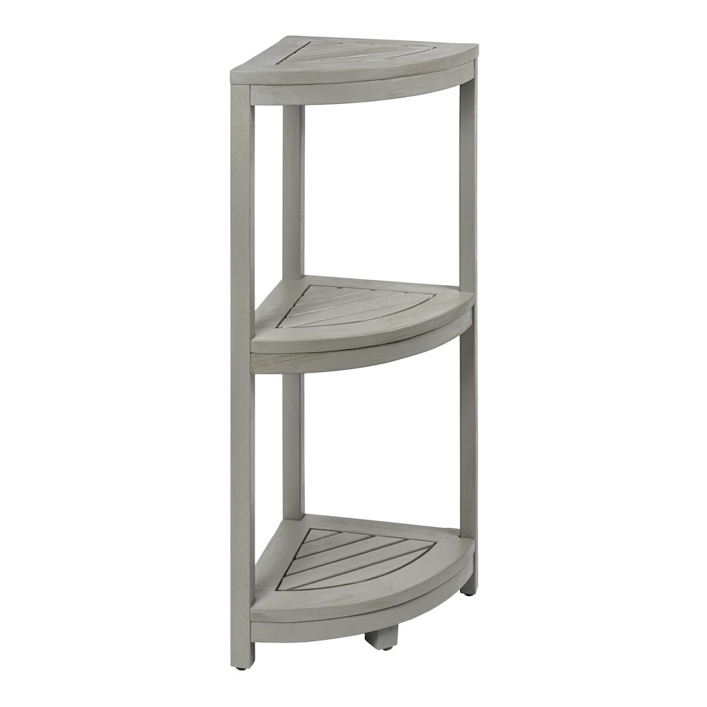 Sela 33" Classic Minimalist 3-Tier Freestanding Bathroom Corner Shelf, Gray