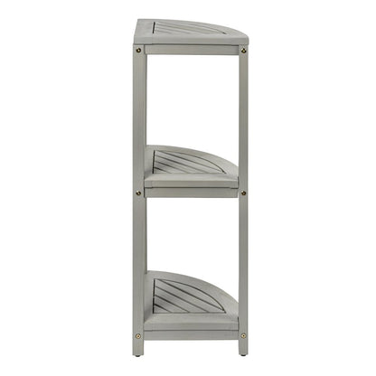 Sela 33" Classic Minimalist 3-Tier Freestanding Bathroom Corner Shelf, Gray