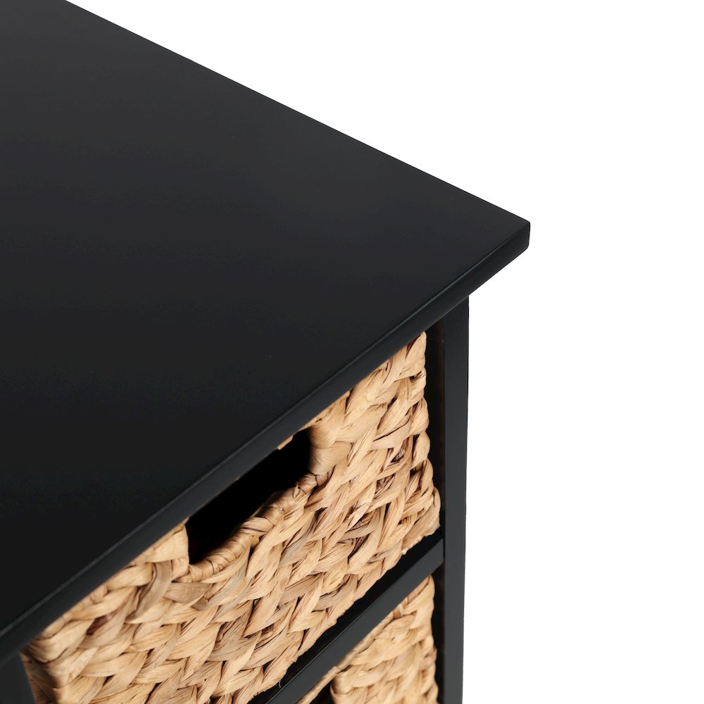 Cohen Acacia Wood 4-Tier Storage Cabinet, Black
