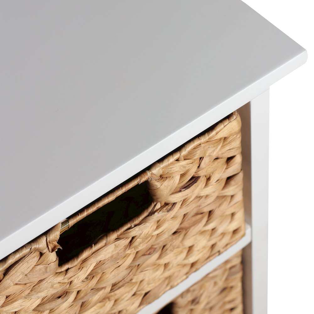 Cohen Acacia Wood 4-Tier Storage Cabinet, White