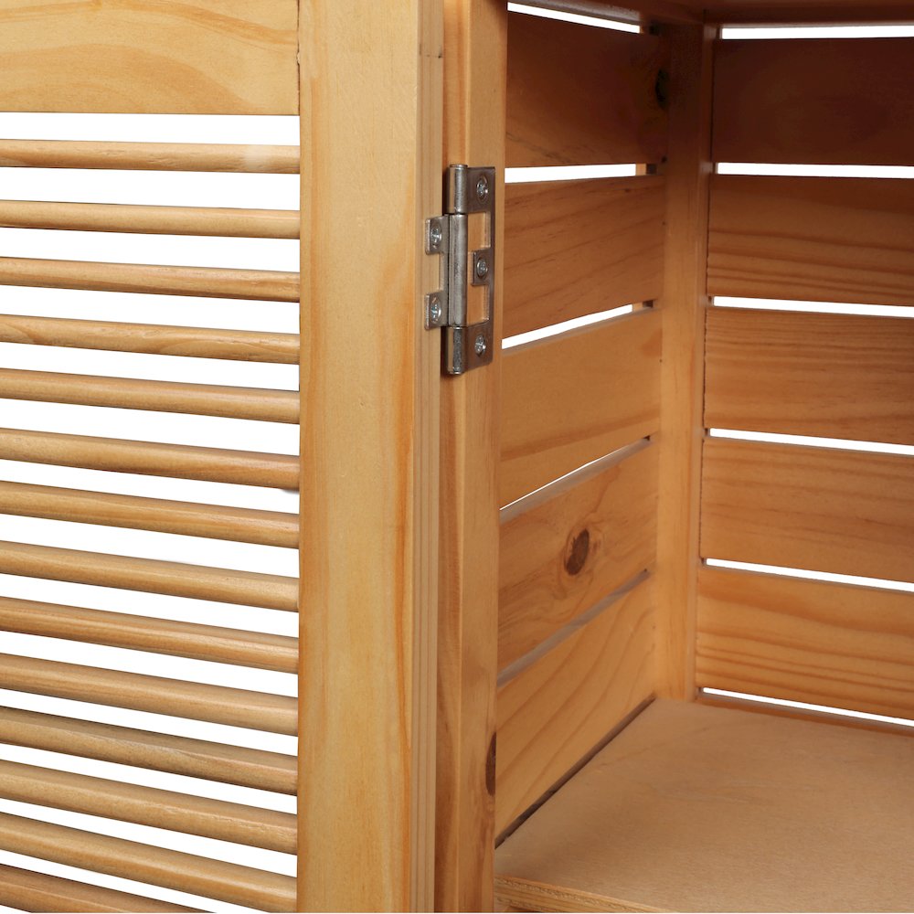 Solstice Pine Wood Bathroom Floor Storage Cabinet, Natural