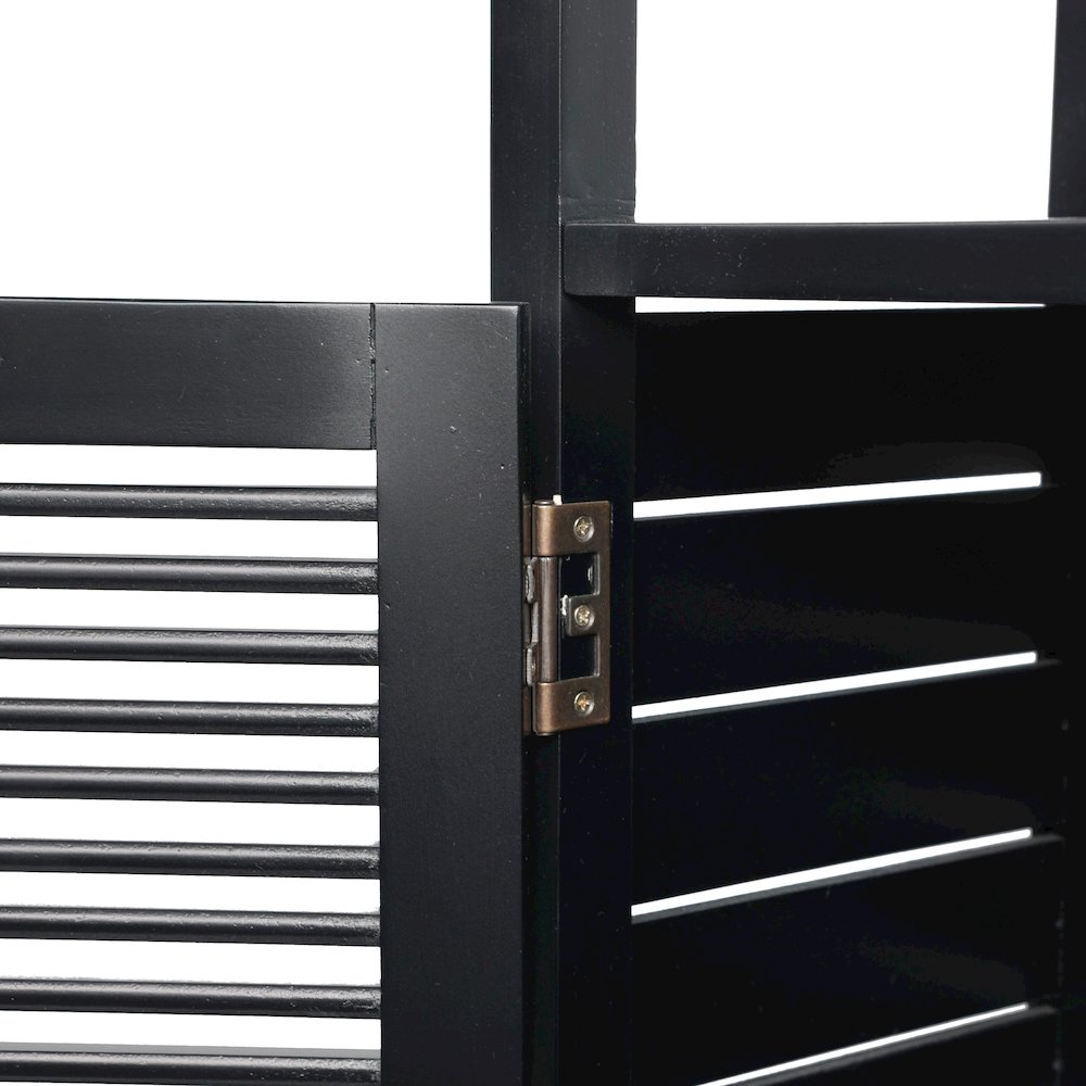 Solstice Pine Wood Bathroom Floor Storage Cabinet, Black