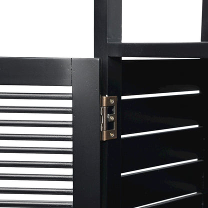 Solstice Pine Wood Bathroom Floor Storage Cabinet, Black